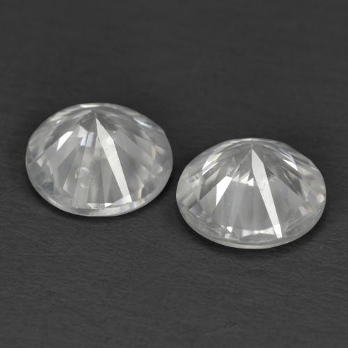 2.15캐럿 천연 화이트 지르콘 보석, 라운드 컷, 6.03 mm, VS
