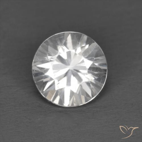 1.24ct 자연스러운 하얀색 지르콘, 둥근, VS