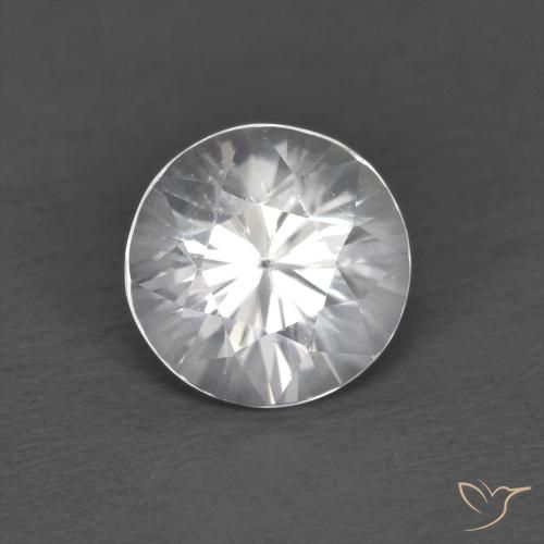 1.26ct 자연스러운 하얀색 지르콘, 둥근, VVS-VS