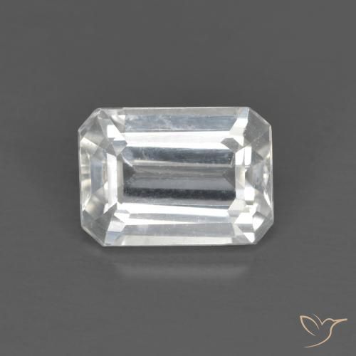 1.58ct 자연스러운 하얀색 지르콘, 에메랄드 컷, VVS