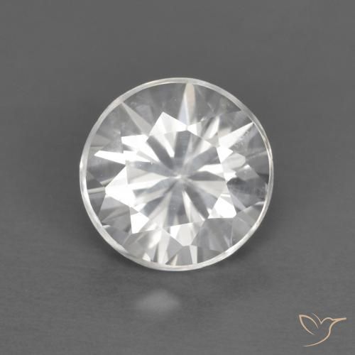 1.24ct 자연스러운 하얀색 지르콘, 둥근, VVS