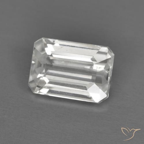 1.55ct 자연스러운 하얀색 지르콘, 에메랄드 컷, VS