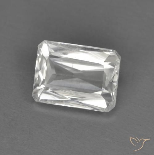 1.50ct 자연스러운 하얀색 지르콘, 에메랄드 컷, VVS