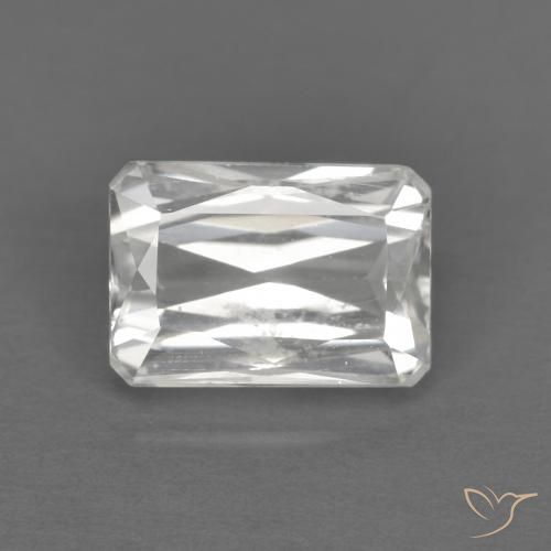 1.75ct 자연스러운 하얀색 지르콘, 에메랄드 컷, VVS-VS
