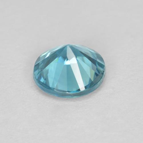 0.58캐럿 천연 밝은 녹색을 띤 파란색 지르콘, 라운드 컷, 4.79 mm, VS