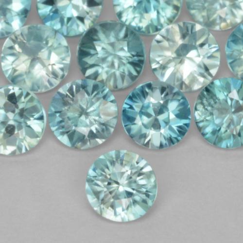 0.49캐럿 천연 라이트 블루 지르콘 보석, 라운드 컷, 3.50 mm, VS