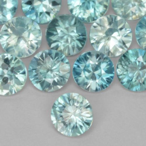 0.49캐럿 천연 라이트 블루 지르콘 보석, 라운드 컷, 3.50 mm, VS