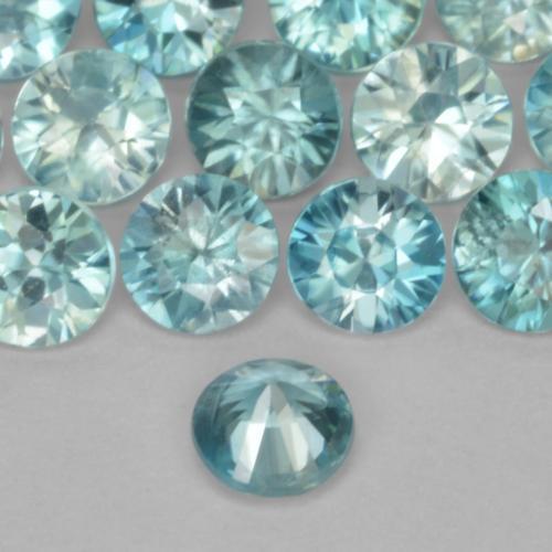 0.49캐럿 천연 라이트 블루 지르콘 보석, 라운드 컷, 3.50 mm, VS