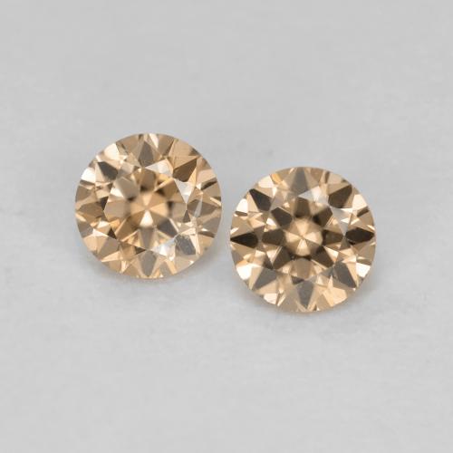 0.33캐럿 천연 Light Neutral Orange 지르콘 보석, 라운드 컷, 3.01 mm, VVS