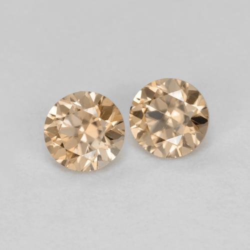 0.33캐럿 천연 Light Neutral Orange 지르콘 보석, 라운드 컷, 3.01 mm, VVS