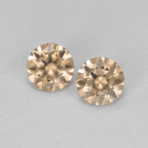 0.32캐럿 천연 라이트 오렌지 지르콘 보석, 라운드 컷, 3.01 mm, VS