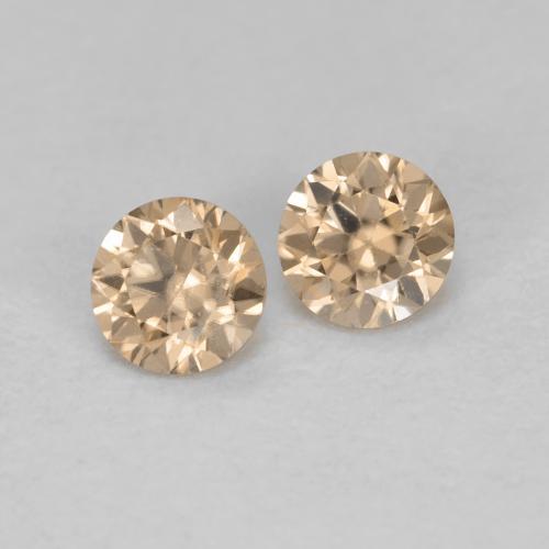 0.32캐럿 천연 라이트 오렌지 지르콘 보석, 라운드 컷, 3.01 mm, VS