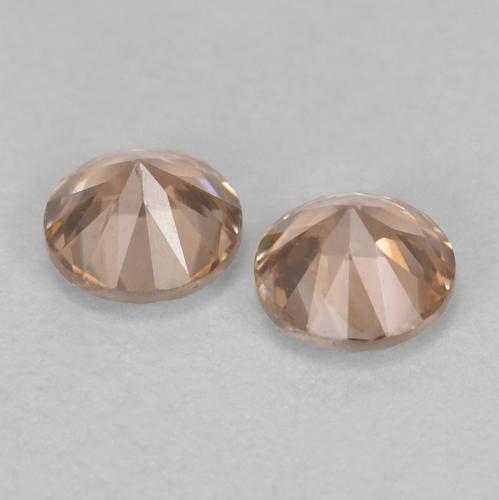 0.33캐럿 천연 Light Neutral Orange 지르콘 보석, 라운드 컷, 3.02 mm, VVS