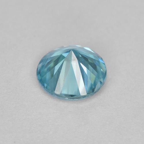 0.53캐럿 천연 밝은 녹색을 띤 파란색 지르콘, 라운드 컷, 4.63 mm, VS