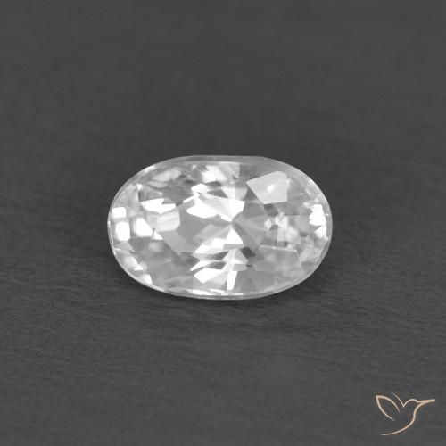 0.48ct 자연스러운 하얀색 지르콘, 타원형, VVS