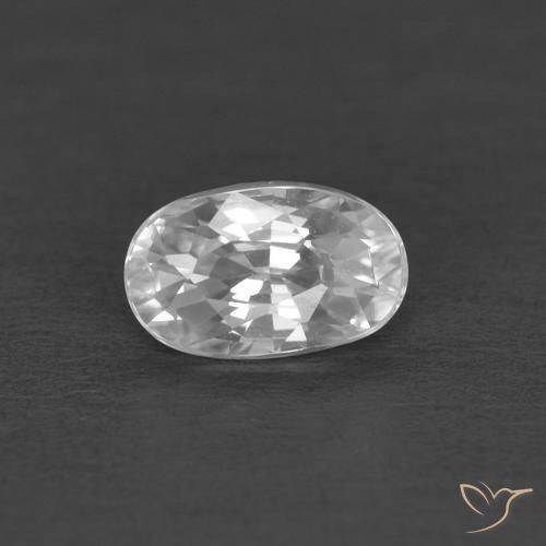 0.46ct 자연스러운 하얀색 지르콘, 타원형, VVS