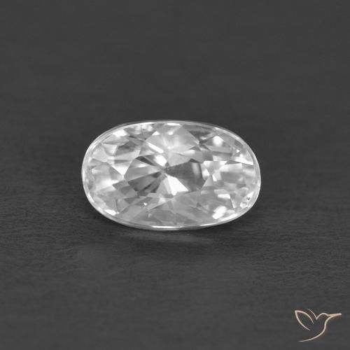 0.50ct 자연스러운 하얀색 지르콘, 타원형, VVS