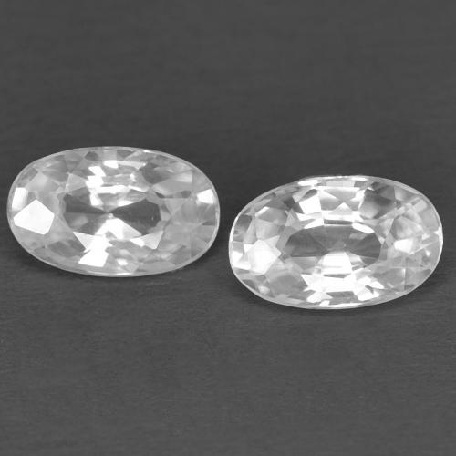 0.72캐럿 천연 화이트 지르콘 보석, 타원형 컷, 5.1×3.2 mm, VVS
