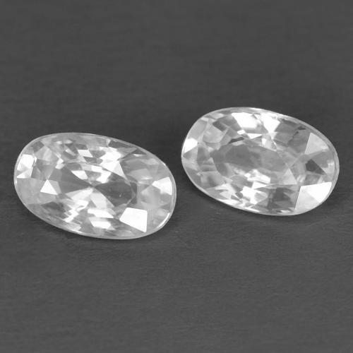 0.72캐럿 천연 화이트 지르콘 보석, 타원형 컷, 5.1×3.2 mm, VVS