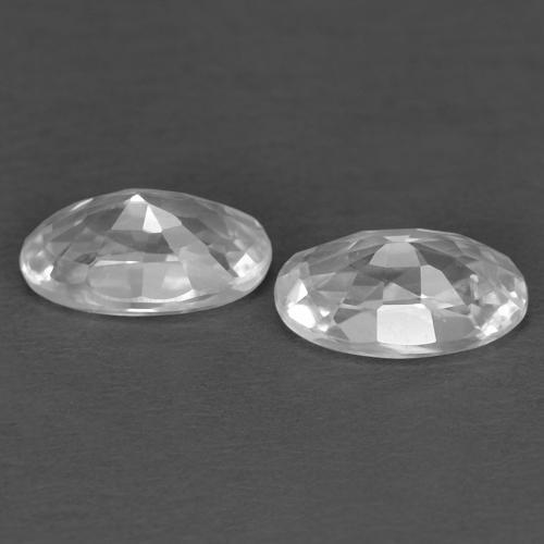 0.72캐럿 천연 화이트 지르콘 보석, 타원형 컷, 5.1×3.2 mm, VVS