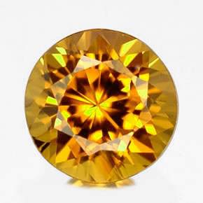 1.58캐럿 천연 골든 지르콘, 라운드 컷, 6.30 mm, IF