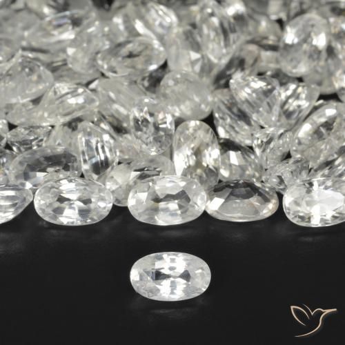 0.39ct 자연스러운 따뜻한 화이트 지르콘, 타원형, VVS-VS