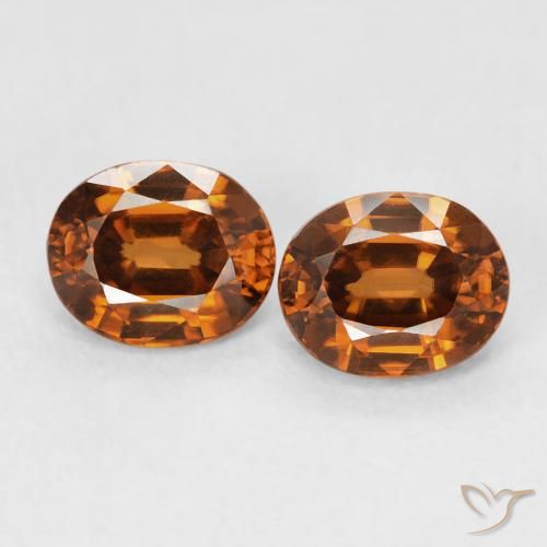 2.14ctw 자연스러운 Medium Dark-Orange 지르콘, 타원형, VVS