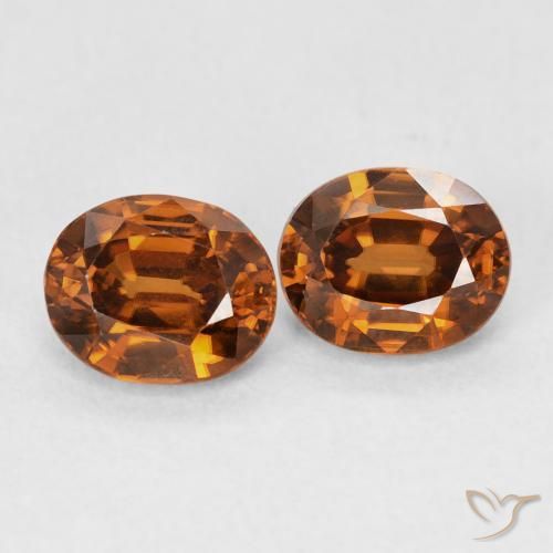 2.14캐럿 천연 Medium Dark-Orange 지르콘 보석, 타원형, VVS