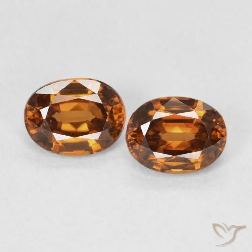 1.19ctw 자연스러운 Medium Dark-Orange 지르콘, 타원형, VVS-VS