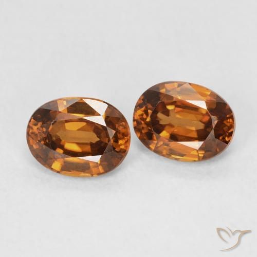 1.19캐럿 천연 Medium Dark-Orange 지르콘 보석, 타원형, VVS-VS