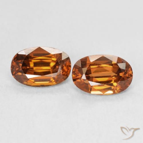 1.64ctw 자연스러운 Medium Dark-Orange 지르콘, 타원형, VVS-VS