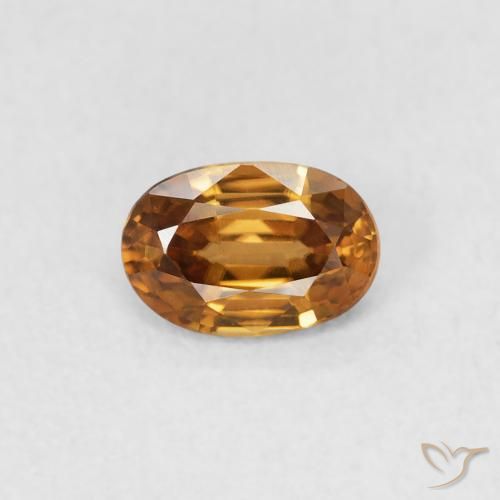 0.66ct 자연스러운 오렌지 브라운 지르콘, 타원형, VVS