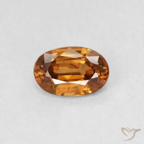 0.73ct 자연스러운 미디엄 오렌지 지르콘, 타원형, VVS