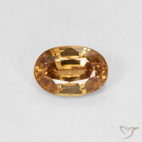0.77ct 자연스러운 미디엄 오렌지 지르콘, 타원형, VVS