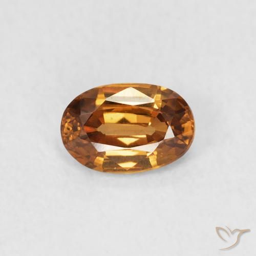 0.67ct 자연스러운 오렌지 브라운 지르콘, 타원형, VVS