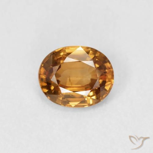 0.94ct 자연스러운 미디엄 오렌지 지르콘, 타원형, VVS