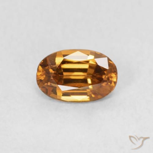 0.75ct 자연스러운 오렌지 브라운 지르콘, 타원형, VVS