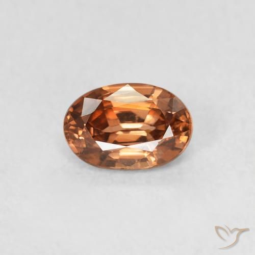 0.67ct 자연스러운 딥 오렌지 지르콘, 타원형, VVS