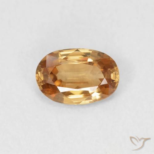 0.65ct 자연스러운 갈색 오렌지 지르콘, 타원형, VVS