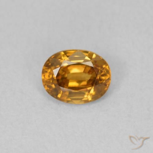 0.59ct 자연스러운 오렌지 브라운 지르콘, 타원형, VVS-VS