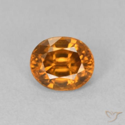 1.04ct 자연스러운 갈색 오렌지 지르콘, 타원형, VVS-VS