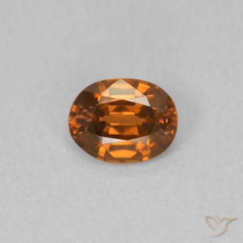 0.59ct 자연스러운 딥 오렌지 지르콘, 타원형, VVS-VS