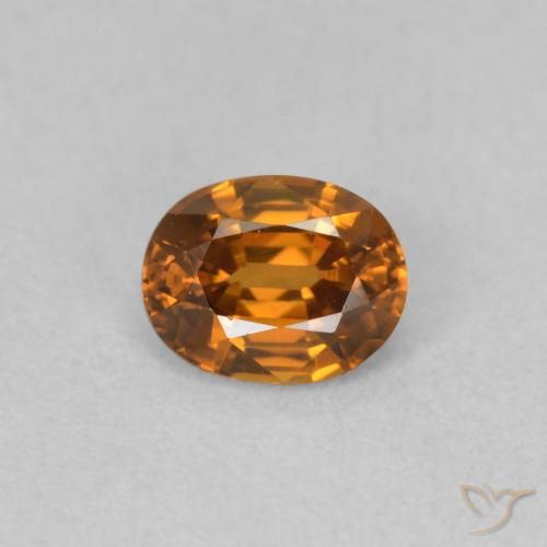 0.60ct 자연스러운 딥 오렌지 지르콘, 타원형, VVS-VS