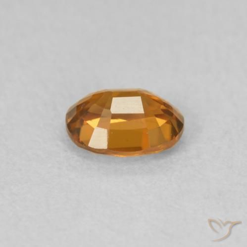 0.60캐럿 천연 딥 오렌지 지르콘, 타원형, VVS-VS