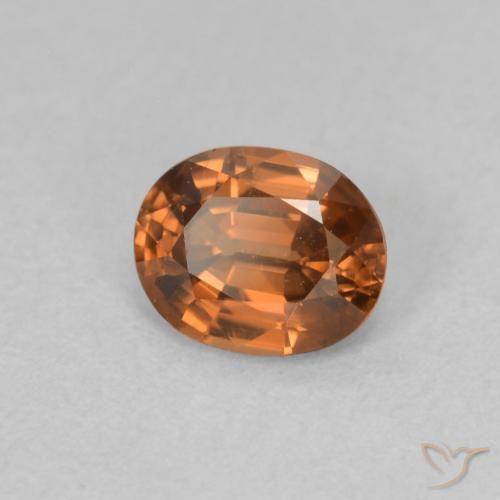 0.87캐럿 천연 Medium Dark-Orange 지르콘, 타원형, VVS-VS