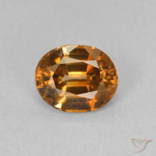 1.06ct 자연스러운 어스 오렌지 지르콘, 타원형, VVS-VS
