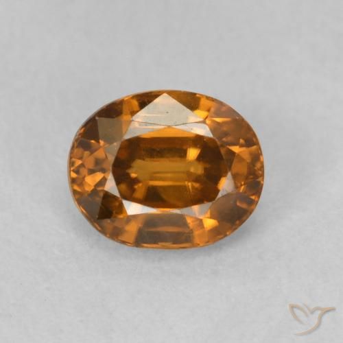 1.02ct 자연스러운 갈색 오렌지 지르콘, 타원형, VVS-VS
