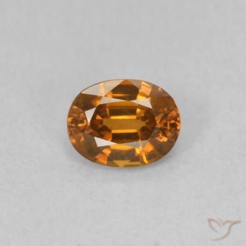 0.63ct 자연스러운 미디엄 오렌지 지르콘, 타원형, VVS-VS