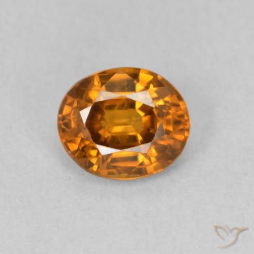0.98ct 자연스러운 미디엄 오렌지 지르콘, 타원형, VVS-VS