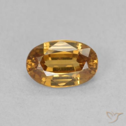 0.77ct 자연스러운 골든 브라운 지르콘, 타원형, VVS-VS
